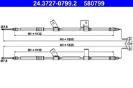 Linki hamulca postojowego - ATE LINKA HAMULCA 24.3727-0799.2 OPEL ADAM 13 - miniaturka - grafika 1