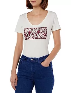 Koszulki i topy damskie - Pepe Jeans Damska koszulka Brandi, biała (musa), L, Biały (mysz), L - grafika 1