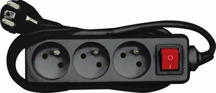 Przedłużacz elektryczny, black, 3 gniazda z uziemieniem, 5m z wyłącznikiem Vorel 72627 - ZYSKAJ RABAT 30 ZŁ - Przedłużacze i rozgałęźniki - miniaturka - grafika 1