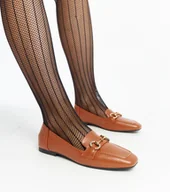 Mokasyny damskie - Brązowe mokasyny z klamerką Areebah-37 - miniaturka - grafika 1