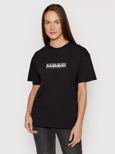 Koszulki i topy damskie - Napapijri T-Shirt S-Box NP0A4GDD Czarny Regular Fit - grafika 1