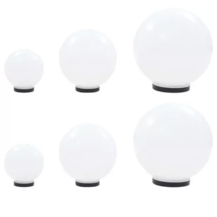 vidaXL Zestaw 6 kulistych lamp ogrodowych LED, 20/30/40 cm, PMMA - Lampy ogrodowe - miniaturka - grafika 1