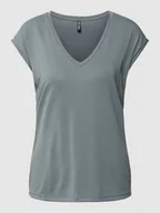 Koszulki i topy damskie - T-shirt z dekoltem w serek model ‘KAMALA’ - miniaturka - grafika 1