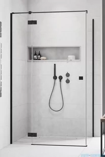 Radaway Essenza Black Kdj kabina 80x110cm lewa szkło przejrzyste 1385043-54-01L/1384053-01-01 - Kabiny prysznicowe - miniaturka - grafika 1