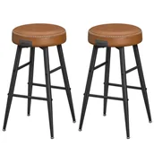 Taborety i hokery - Zestaw 2 hokerów karmelowy brąz - miniaturka - grafika 1