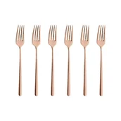 Zestawy sztućców - Komplet Widelczyków Do Ciasta 6 Sztuk Mariza Copper Villa Italia - miniaturka - grafika 1