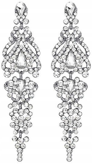 Długie Kolczyki z kryształami wiszące cyrkonie