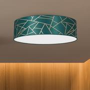 Lampy sufitowe - Lampa sufitowa Zulu zielona/złota okrągła - miniaturka - grafika 1