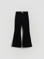 Spodnie i spodenki dla dziewczynek - Reserved - Jeansy flare high waist - czarny - miniaturka - grafika 1