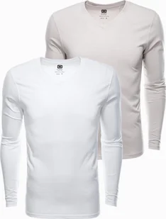 Ombre Zestaw longsleeve męski V-NECK - mix 2-pak V8 Z41 L - Koszulki męskie - miniaturka - grafika 1