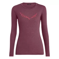 Koszulki i topy damskie - Salewa Salewa Damskie Solidlogo Dry W L/S Tee. Bluzki i T-shirty Rhodo Red Melange 42 00-0000027341 - miniaturka - grafika 1