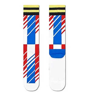 Skarpetki męskie - Happy Socks Scattered Stripe Crew Sock, kolorowe i zabawne, skarpety dla kobiet i mężczyzn, wielokolorowe (36-40) - grafika 1