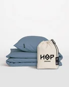 Pościel - Pościel Perkal 240x220 Hop Design Pure Szaroniebieski - miniaturka - grafika 1