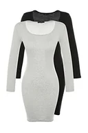 Sukienki - Trendyol Damska sukienka mini bodycon, czarna, wielokolorowa, S, Czarny/wielokolorowy, S - miniaturka - grafika 1