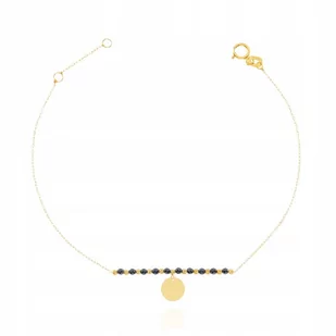 Złota Bransoletka Na Kostkę Celebrytka Kółko P585 - Bransoletki - miniaturka - grafika 1