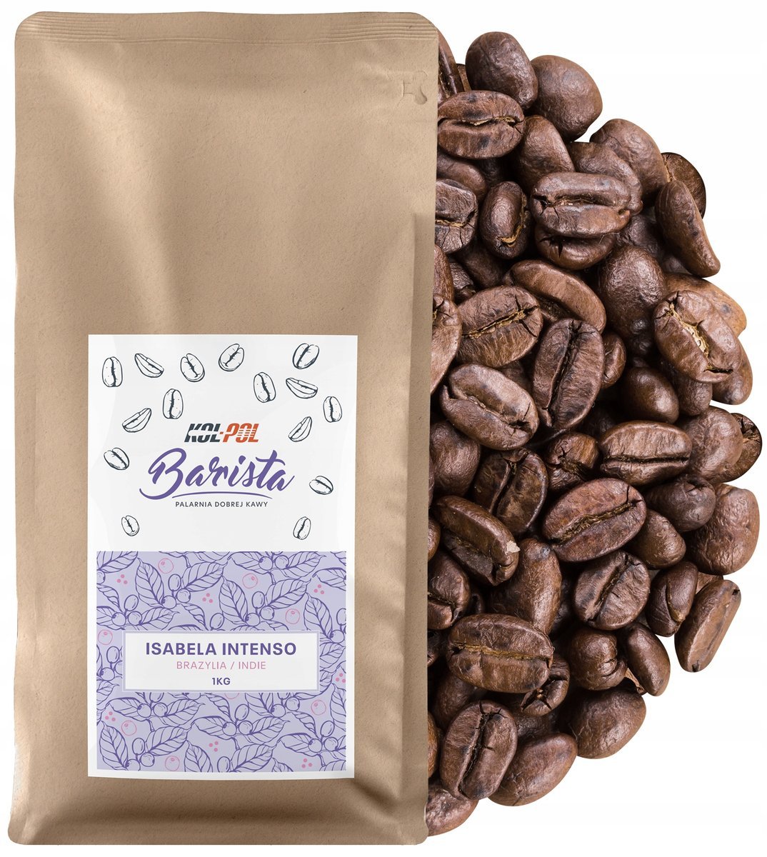 KAWA ZIARNISTA 1kg Kawa Świeżo Palona Lokalna - Isabela Intenso x Kol-Pol