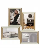 Ramki na zdjęcia - Galeria na 4 zdjęcia 10x15 biało-brązowa Vintage - miniaturka - grafika 1