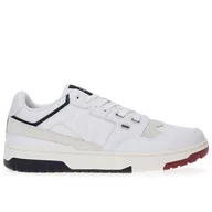 Buty sportowe męskie - Buty Tommy Hilfiger Basket Street Mix FM0FM04970-YBS - białe - miniaturka - grafika 1