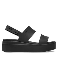 Sandały damskie - Sandały Crocs Brooklyn Low Wedge W 206453 Czarny - miniaturka - grafika 1
