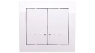 Wyłączniki światła i elektryczne - Ospel Włącznik podwójny z podświetleniem KIER biały - miniaturka - grafika 1