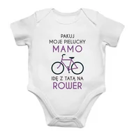 Body dla niemowląt - Pakuj moje pieluchy mamo - rower - body dziecięce z nadrukiem - miniaturka - grafika 1