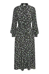 Damska koszula KAFFE Maxi Tie Waist Printed Długi rękaw, Czarny - Kwiat Paisley Green, 36 - Koszule damskie - miniaturka - grafika 1