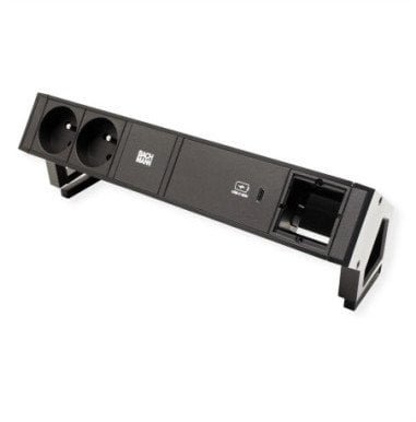 BACHMANN DESK2 2xUTE 1xUSB C 60W 1xCM 0.2m GST18 RAL9005