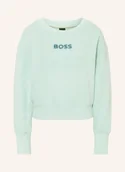 Bluzy damskie - Boss Bluza Nierozpinana Elay Z Ozdobnymi Kamykami blau - BOSS - miniaturka - grafika 1