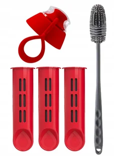 Zestaw 3x Filtr do butelki Dafi Soft czerwony, nakrętka + szczoteczka mycia - Wkłady filtrujące - miniaturka - grafika 1