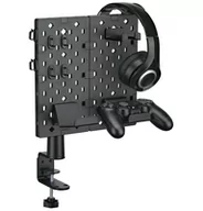 Akcesoria do słuchawek - Tablica perforowana Organizer biurkowy do blatu na biurko stojak na słuchawki GamePada kable Czarny - miniaturka - grafika 1