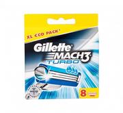 Maszynki do golenia i wkłady - Gillette Mach3 Turbo wkład do maszynki 8 szt dla mężczyzn - miniaturka - grafika 1