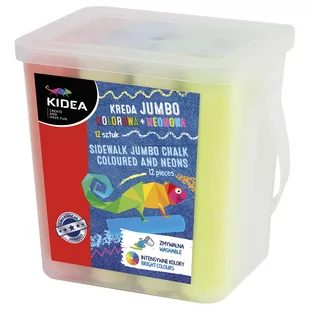 Derform Kreda kolorowa + neonowa Jumbo 12szt - Przybory szkolne - miniaturka - grafika 2