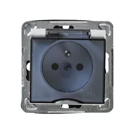 Gniazdka elektryczne - LEDart wtyczkowe hermetyczne pojedyncze, z uziemieniem, bez ramki - Ospel Impresja GPH-1YZ/m/00/d, kolor biały, 16A/250V - miniaturka - grafika 1