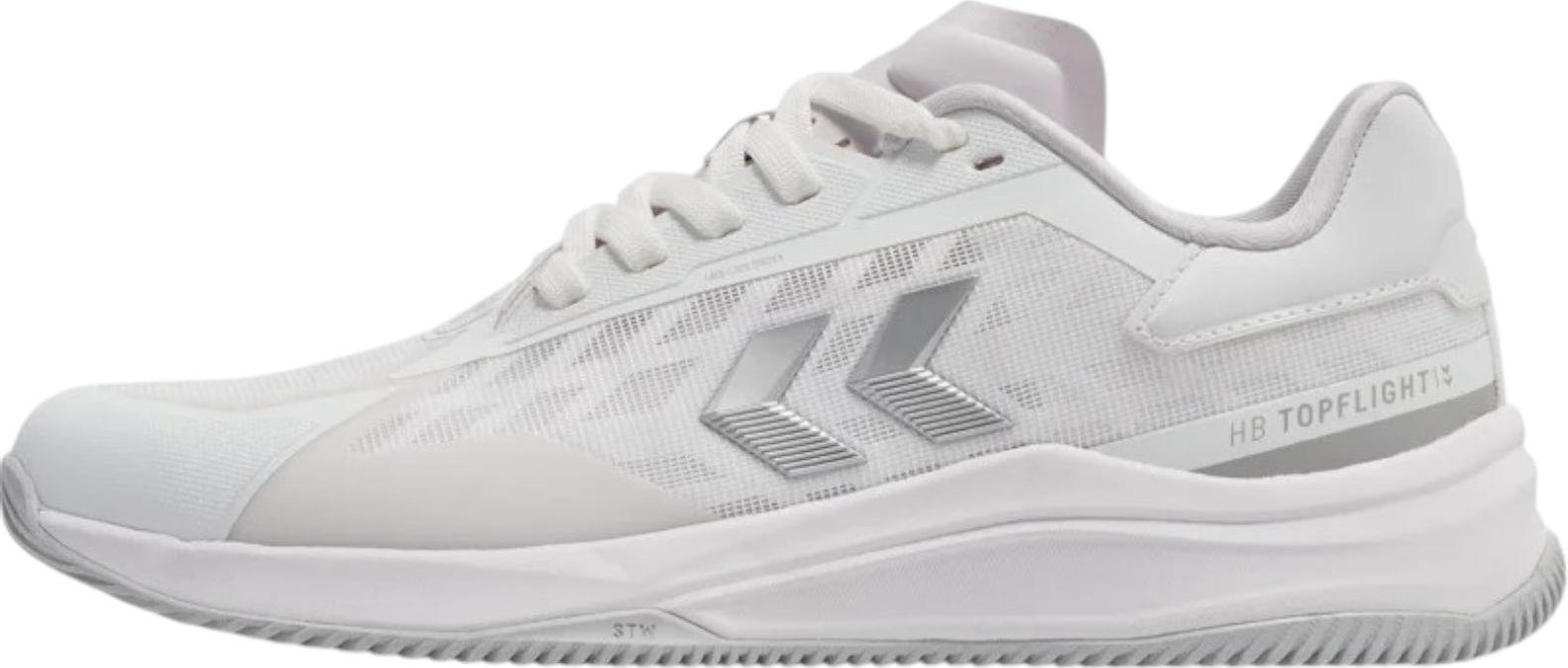 Hummel HB TopFlight Pro buty halowe buty sportowe buty do piłki ręcznej biały/srebrny 230728-9001, Rozmiar buta:42,5 EU