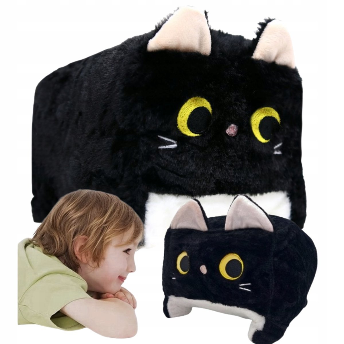 Maskotka Kot Pluszak Poduszka Kotek Kwadratowy Przytulanka Zabawka Pluszowa