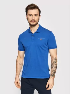Koszulki męskie - Napapijri Polo Elbas NP0A4GB4 Niebieski Regular Fit - grafika 1