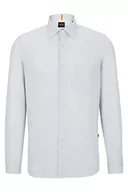 Koszule męskie - BOSS Męska koszula Remiton Regular -Fit z bawełny strukturalnej, Light/Pastel Grey50, L - miniaturka - grafika 1