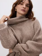 Moda i Uroda OUTLET - Reserved - Sweter z wełną - brązowy - miniaturka - grafika 1