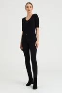 Spodnie damskie - Czarne jeansy skinny push up - Greenpoint - miniaturka - grafika 1
