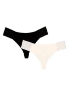 Majtki damskie - Majtki stringi Piri 2-pak Esotiq czarny, kremowy L - miniaturka - grafika 1