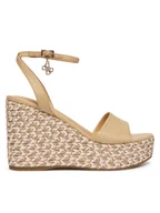 Sandały damskie - Guess Sandały FLJERL ELE04 Beżowy - miniaturka - grafika 1