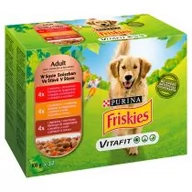 Mokra karma dla psów - Friskies ADULT Wołowina Kurczak Jagnięcina Sos (12x100g) - miniaturka - grafika 1