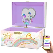 Karuzele dla niemowląt - POZYTYWKA DLA DZIEWCZYNKI Jednorożec – Muzyczne Pudełko z Biżuterią PREZENT Dla Dziewczynki Córki + EBOOK - miniaturka - grafika 1