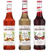 Syropy i koncentraty owocowe - Zestaw zimowych syropów korzennych Monin - Winter Spice, Gingerbread, Spiced Red Berries - miniaturka - grafika 1