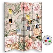 Parawany - Parawan pokojowy FEEBY, Ptaki w klatce i kwiaty 4, Dwustronny PIN 145x170cm 4-częściowy - miniaturka - grafika 1