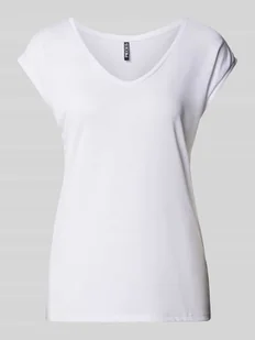 T-shirt z dekoltem w serek model ‘KAMALA’ - Koszulki i topy damskie - miniaturka - grafika 1
