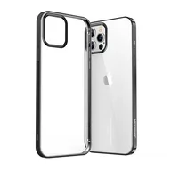 Etui i futerały do telefonów - Joyroom New Beautiful Series ultra cienkie przezroczyste etui z metaliczną ramką do iPhone Pro Max 12 czarny (JR-BP796) - miniaturka - grafika 1