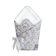 Rożki i beciki - ROŻEK NIEMOWLĘCY OTULACZ 75X75 cm BIAŁY Z ZEBRĄ I LWEM - miniaturka - grafika 1