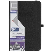 Kalendarze - Kalendarz 2026 A6 tygodniowy Techno czarny - miniaturka - grafika 1