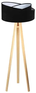 Czarno-sosnowa lampa stojąca z abażurem Wehap - Lampy stojące - miniaturka - grafika 1